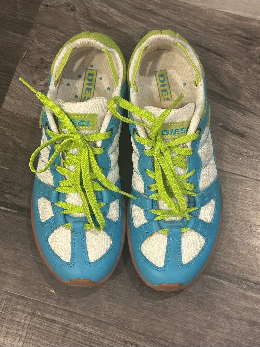 Diesel Kids Turquoise & Lime Athletic Sneakers